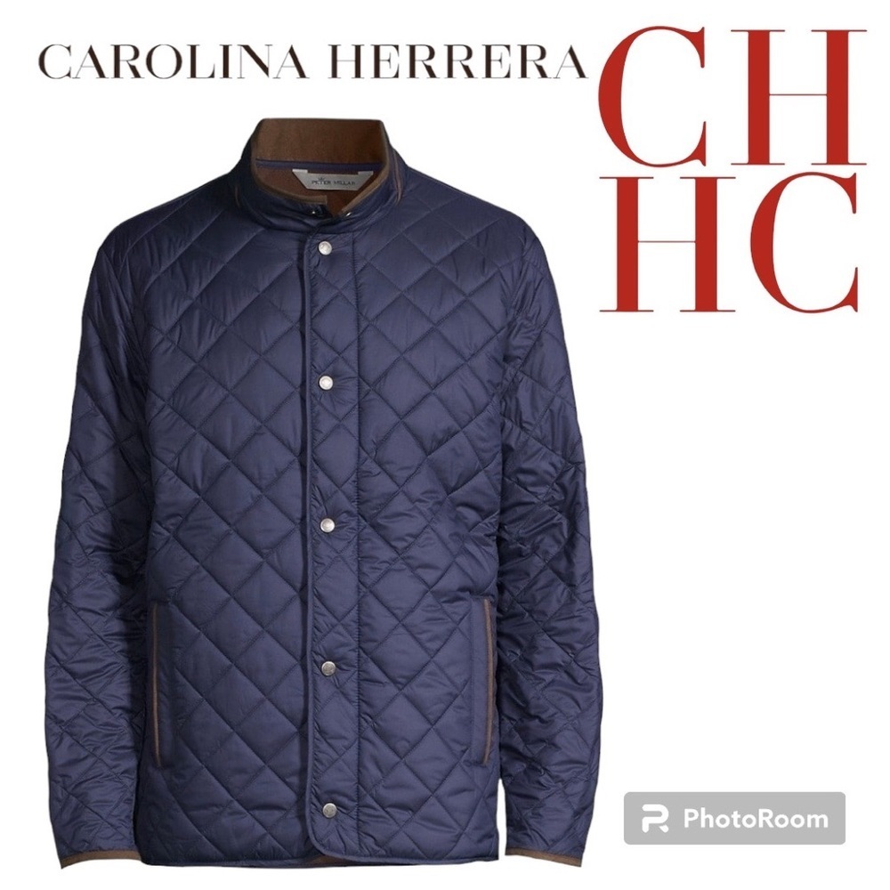 CH Carolina Herrera Navy Blue Quilted Jacket